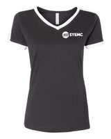 LAT 3532 Ladies’ soccer ringer fine jersey tee