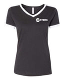 LAT 3532 Ladies’ soccer ringer fine jersey tee