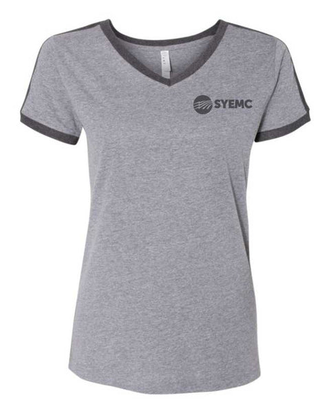 LAT 3532 Ladies’ soccer ringer fine jersey tee